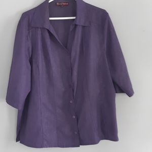 Claire France Women's short sleeves Button down blouse size 2X